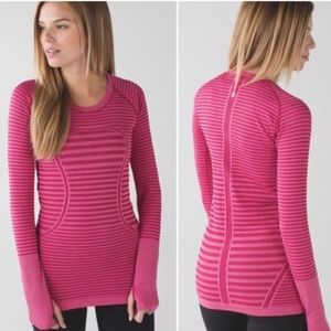 LULULEMON SWIFTLY TECH LONG SLEEVE CREW TOP PINK